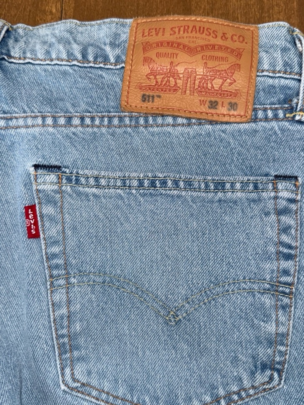 Levi's Light Blue Slim Straight Jeans with Signature Patch